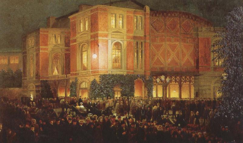 arthur o shaughnessy outide the bayreuth festspielhaus Sweden oil painting art